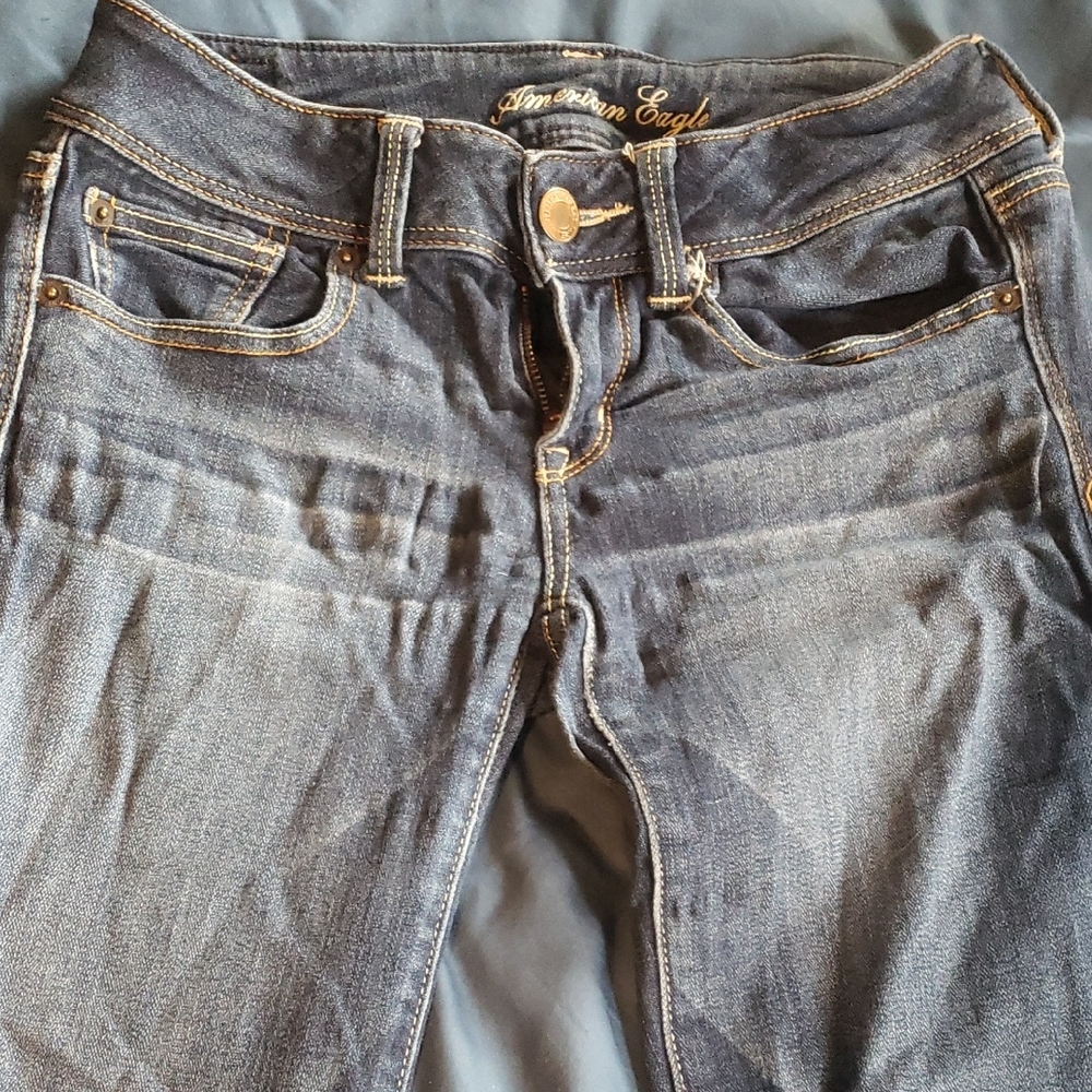 American Eagle Outfitters Women's Blue Jeans Stretch Slim Boot Cut